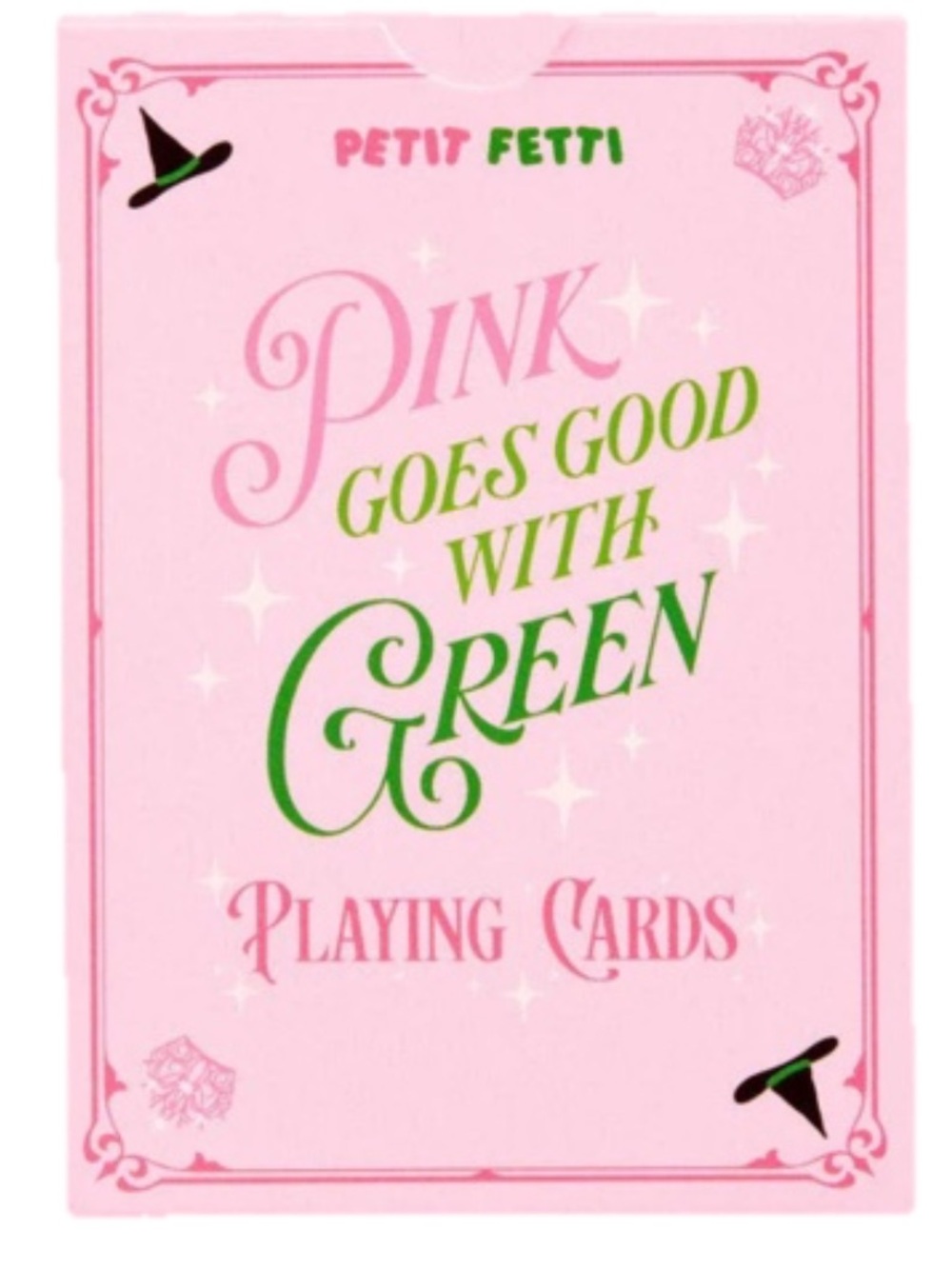 NEW PETIT FETTI Pink Goes Good With Green Wicked Collectible Playing Card Set